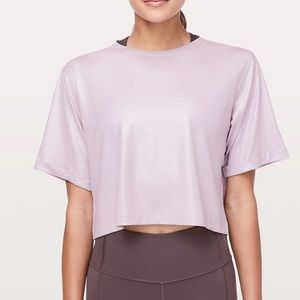 lululemon x soul cycle to the beat cropped tee in pink